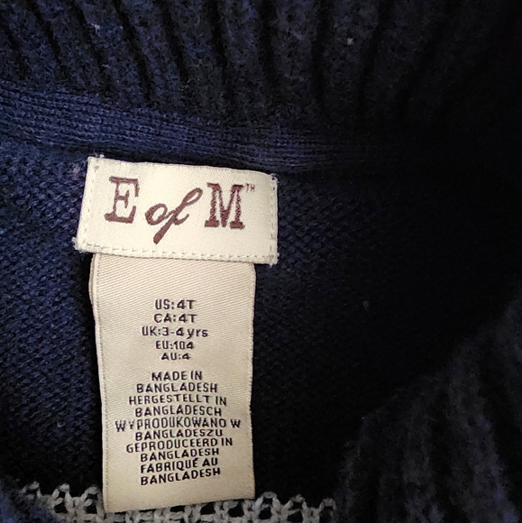 Blue Fair Isle Knit Cardigan, Kid's 4T - Picture 5 of 6